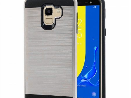 Samsung Galaxy J8 J810 Brushed Hybrid Case HYB32 Silver For Discount