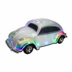 Crystal Clear Beetle Style Design Taxi Car Portable Bluetooth Speaker WS1937 for Phone, Device, Music, USB (White) Fashion