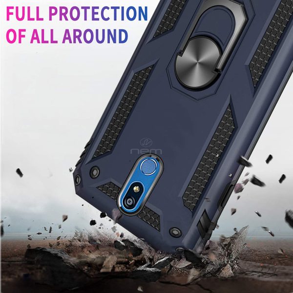 LG Stylo 5 Hybrid Case Ring Kickstand HYB08R Blue Hot on Sale