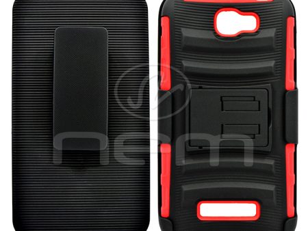 Alcatel One Touch Fierce 2 Black Black TPU with Red Holster Combo 05C Online now