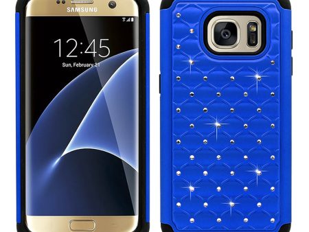 Samsung Galaxy S7 Edge Hybrid Case Diamond 01 Blue For Sale