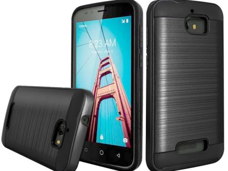 Coolpad Defiant 3632 Brushed Hybrid Armor Case HYB32 Black Sale