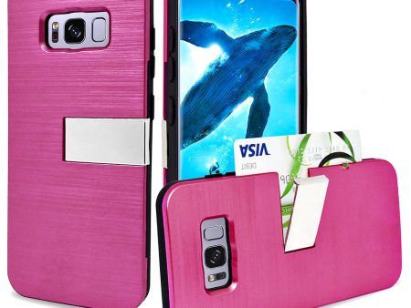 Samsung Galaxy S8+ Hybrid Case w. Slot Kickstand HYB39 Pink Sale