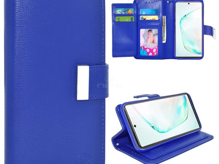 Samsung Note 10 Plus Double Flap Pocket Wallet Case WCFC13 Blue Sale