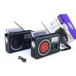 Solar-Powered Bluetooth Speaker with AM FM Radio, Rechargeable - NS9962 for Universal Cell Phone And Bluetooth Device (Black) Online Sale