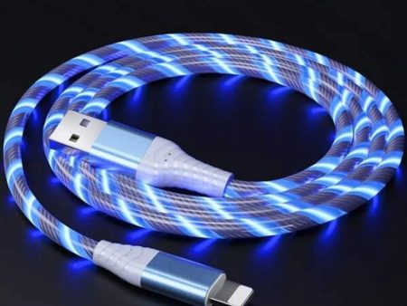 Kik_2.4A RGB LED Light Durable USB Cable for IPhone IOS Lighting 3FT (Blue) on Sale