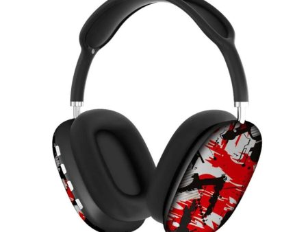 Kik_Graffiti Art Stereo Wireless Headphones - Comfortable Over-Ear Bluetooth Headset with Cool Design MS701 for Universal Cell Phone And Bluetooth Device (Red) Online Sale