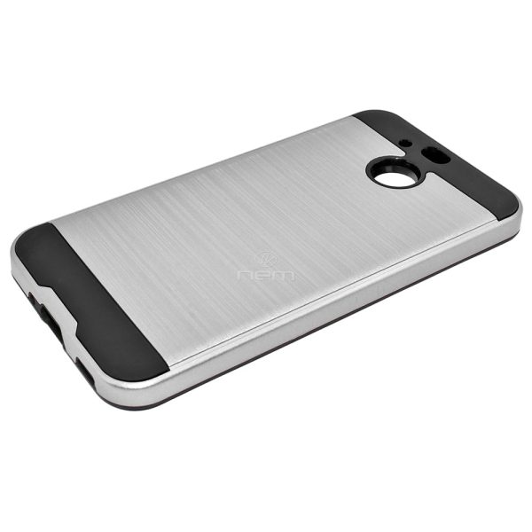 HTC Bolt Brushed Hybrid Armor Case HYB32 Silver Online Sale