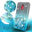 Coolpad Illumina Case,Legacy Go Case Liquid Glitter Phone Case Waterfall Floating Quicksand Bling Sparkle Cute Protective Girls Women Cover for Coolpad Illumina Legacy Go W Temper Glass- Teal Online Hot Sale