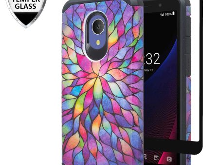 Coolpad Illumina Case,Legacy Go Case, [Include Temper Glass Screen Protector] Slim Hybrid Dual Layer [Shock Resistant] Case for Illumina Legacy Go - Rainbow Flower Online