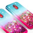 Coolpad Illumina Case,Legacy Go Case Liquid Glitter Phone Case Waterfall Floating Quicksand Bling Sparkle Cute Protective Girls Women Cover for Coolpad Illumina Legacy Go W Temper Glass- (Teal Pink Gradient) For Cheap