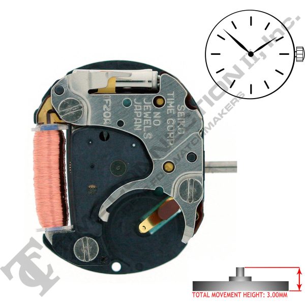 Genuine Seiko 1F20 2 Hands Quartz Movement Ht. 3.00MM Discount